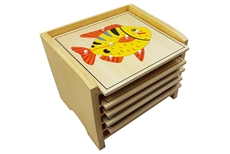 IFIT Montessori: 5 Animal Puzzles with Cabinet