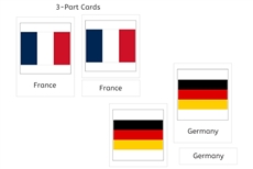 3 Part Cards - Flags of Europe