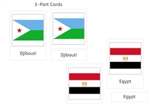 3 Part Cards - Flags of Africa