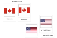 3 Part Cards - Flags of North America