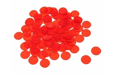 50 x 15mm Clear Red Plastic Chips