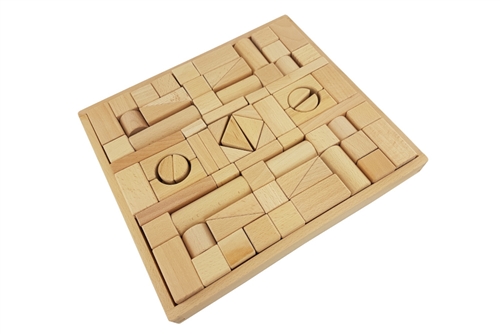 75 pcs Wood Building Blocks with Tray