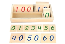 Small Wooden Number Cards with Box (0-100)