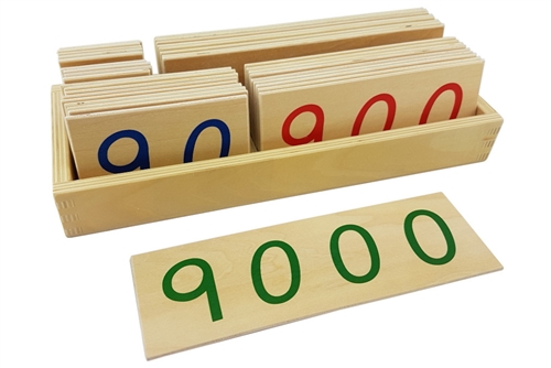 IFIT Montessori: Large Wooden Number Cards with Box (1-9000)