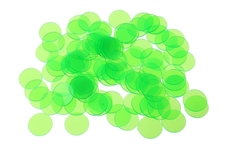 50 x 15mm Clear Green Plastic Chip
