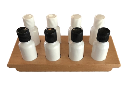 Montessori MATERIALS TASTING Exercise with TRAY 8 Bottles & Droppers Sensorial 